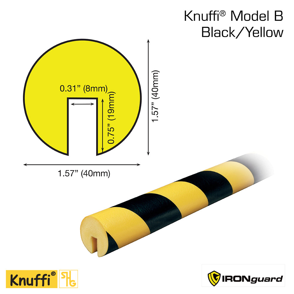 Ideal Whs Innovations 60-6712 - Knuffi Model B Edge Bumper Guard Black/Yellow 1M - eGrimesDirect