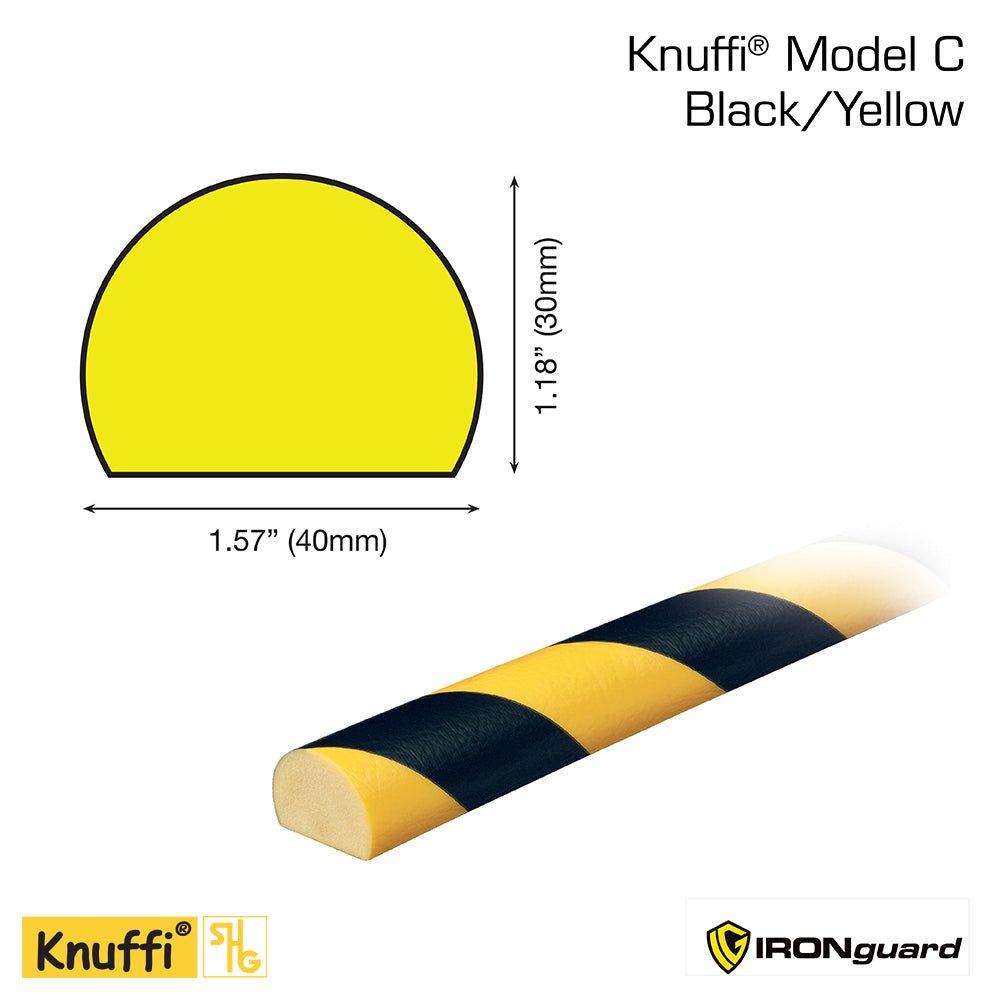 Ideal Whs Innovations 60-6720 - Knuffi Model C Surface Bumper Guard Black/Yellow 5M - eGrimesDirect