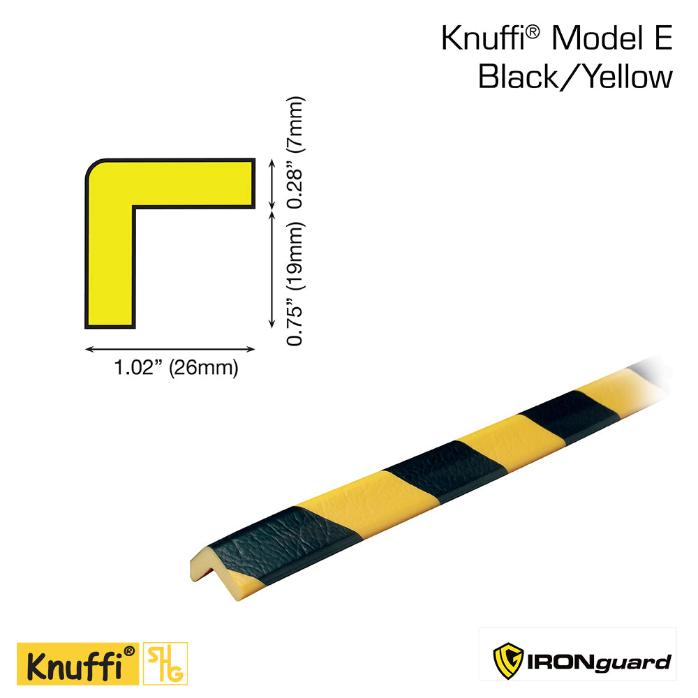 Ideal Whs Innovations 60-6740 - Knuffi Model E Corner Bumper Guard Black/Yellow 5M - eGrimesDirect