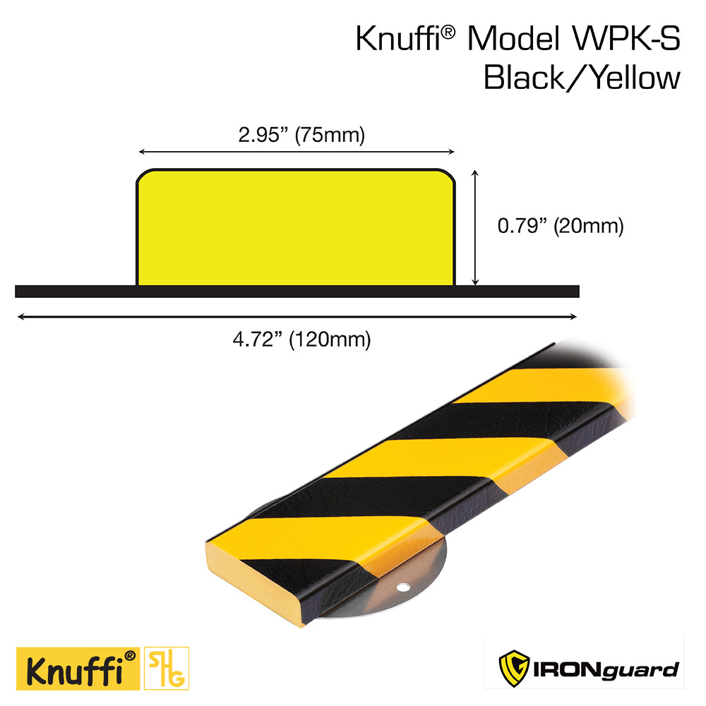 Ideal Whs Innovations 60-6780 - Knuffi Model S Surface Wall Protection Kit Black/Yellow 1M - eGrimesDirect