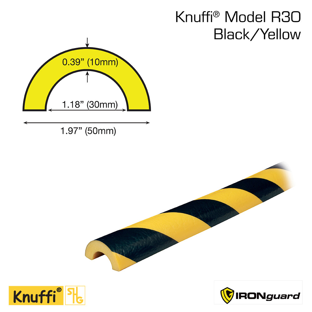 Ideal Whs Innovations 60-6792 - Knuffi Model R30 Pipe Bumper Guard Black/Yellow 5M - eGrimesDirect