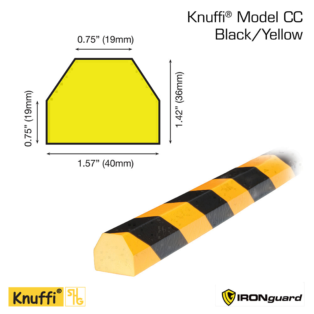 Ideal Whs Innovations 60-6830 - Knuffi Model Cc Surface Bumper Guard Black/Yellow 5M - eGrimesDirect