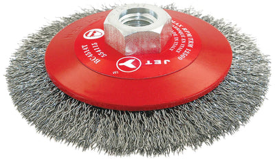 Jet BC514T - High Performance Crimped Conical (Bevel) Brush (5 Inch x 5/8 Inch - 11NC) in Medium - eGrimesDirect