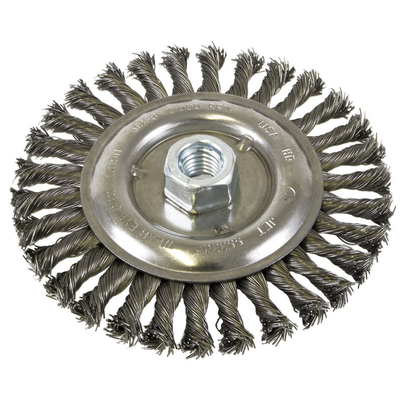 Jet 6K 123T - 6 X 1/2 X 5/8-11Nc Standard Face Knot Wire Wheel Threaded - eGrimesDirect