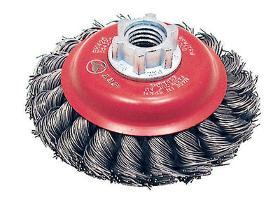 Jet BK420T - Twisted Knot Conical Brush (4 Inch X 5/8 Inch - 11NC) in Coarse - eGrimesDirect