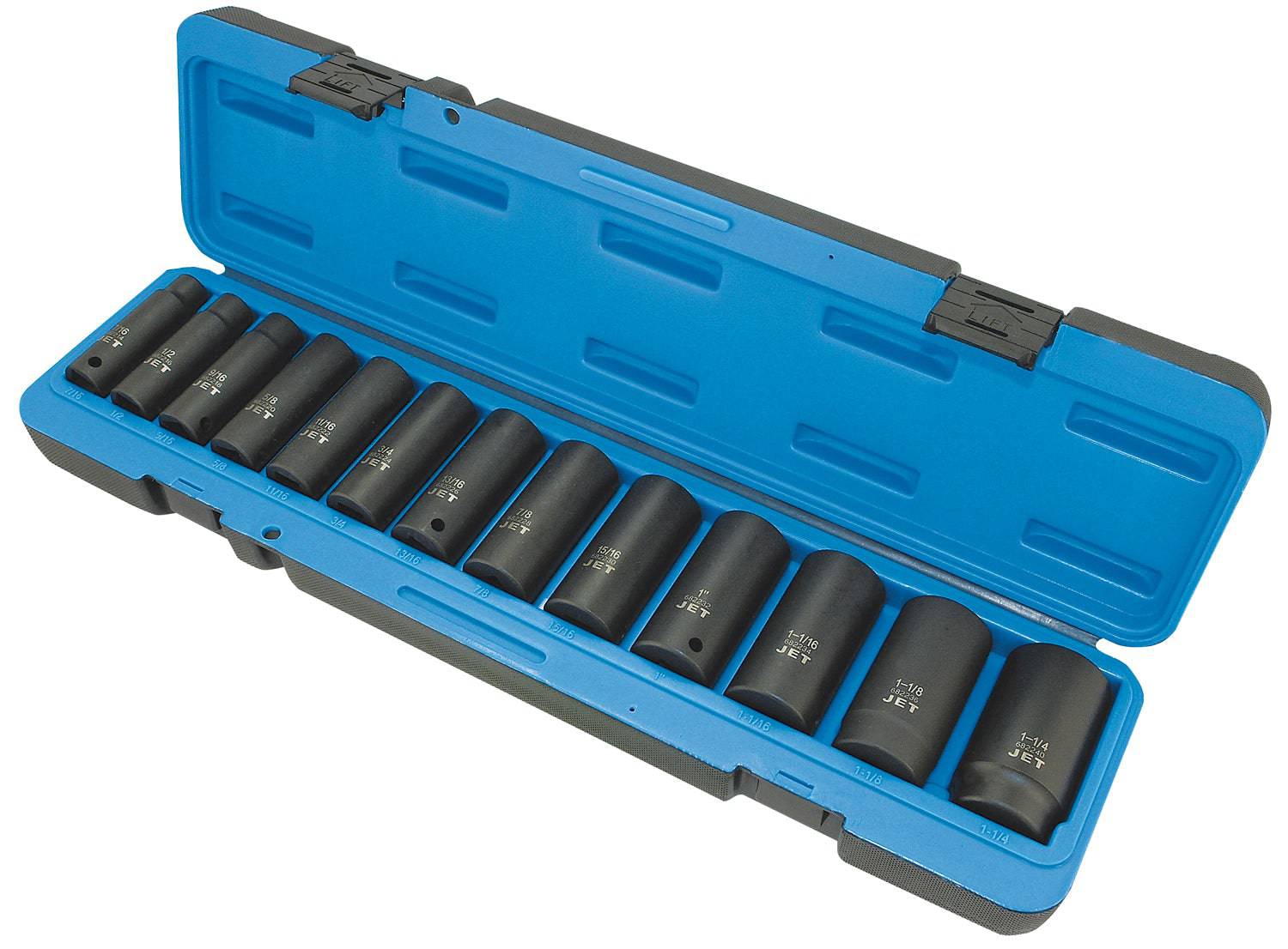 Jet 13 Piece 1/2 Inch Drive Deep SAE Impact Socket Set (6 Point)
