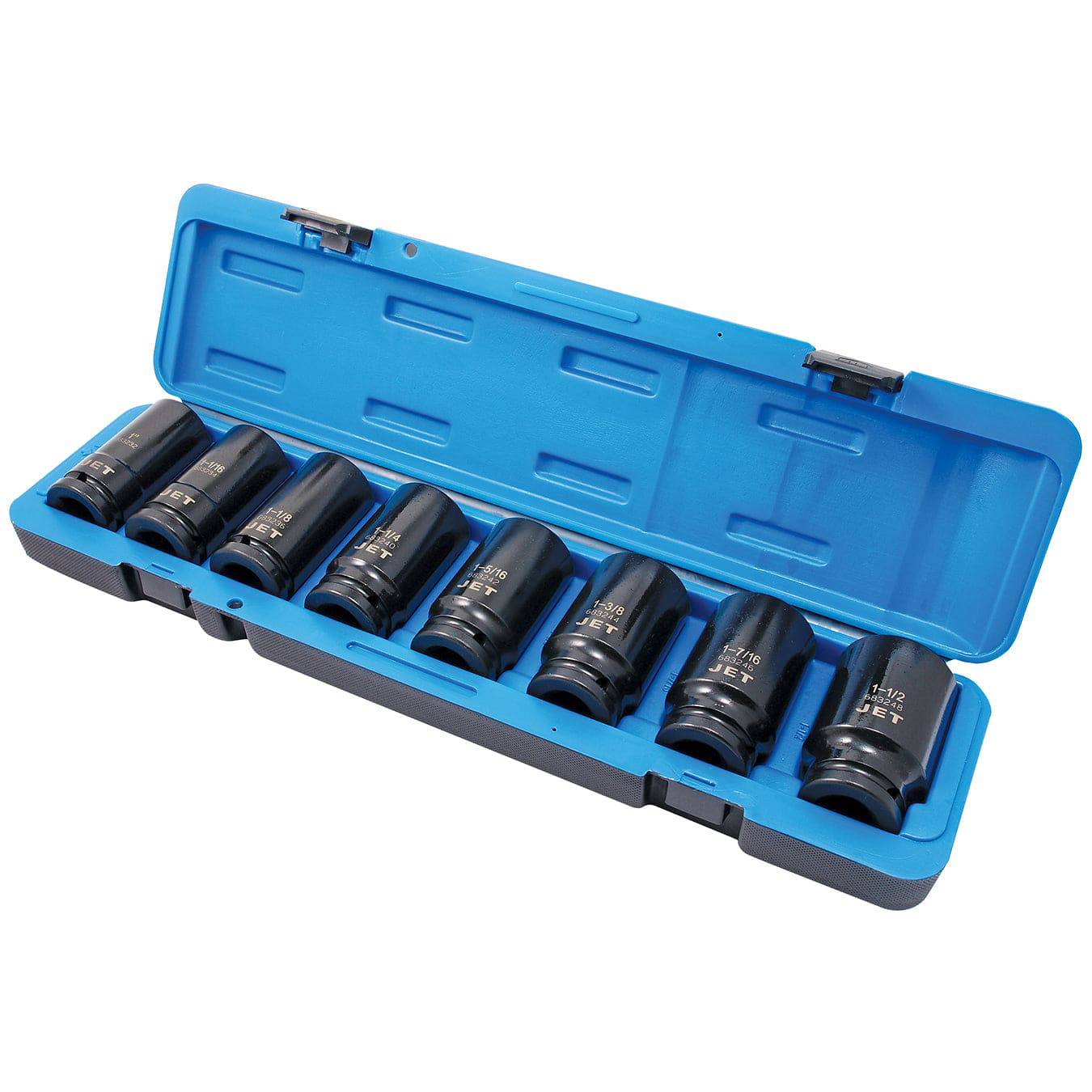 Jet 8 Piece 3/4 Inch Drive Deep SAE Impact Socket Set (6 Point)