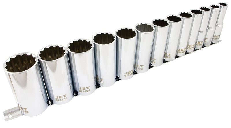 Jet SS1213D-12 - 13 Piece 1/2 Inch Drive Deep SAE Socket Set (12 Point ...