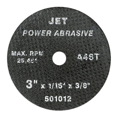 JET Power Abrasive 501012  -  Type 01 Cut-Off Wheel 3 Inch x 1/16 Inch x 3/8 Inch (A46T) - eGrimesDirect
