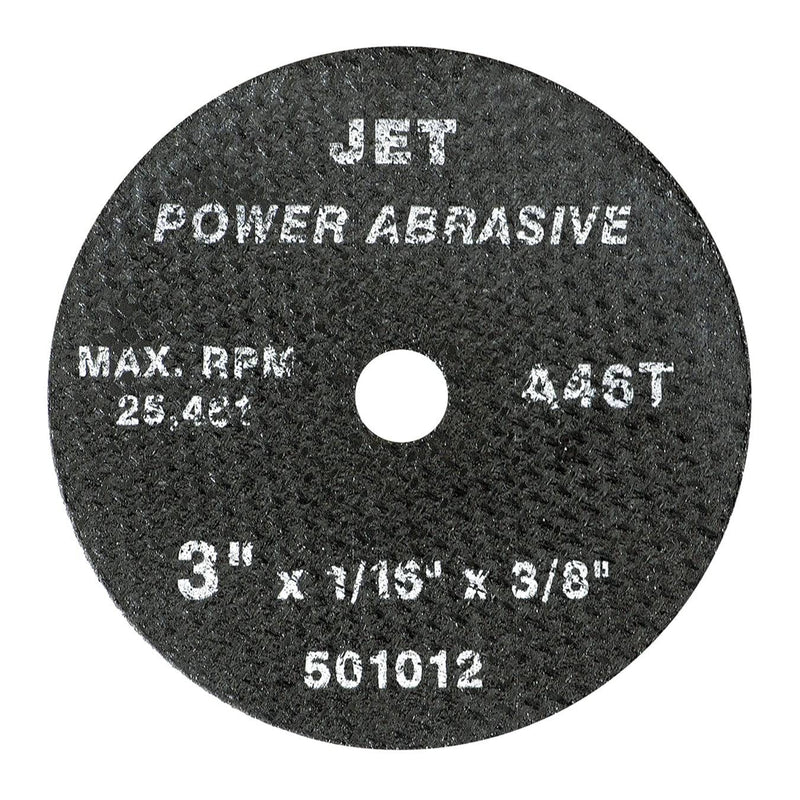 JET Power Abrasive 501012  -  Type 01 Cut-Off Wheel 3 Inch x 1/16 Inch x 3/8 Inch (A46T) - eGrimesDirect