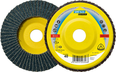 Klingspor 321714 - Flap Disc 4-1/2 Inch X 7/8 Inch Convex 12 Degree 40 Grit SMT925 Zirconia Alumina - eGrimesDirect