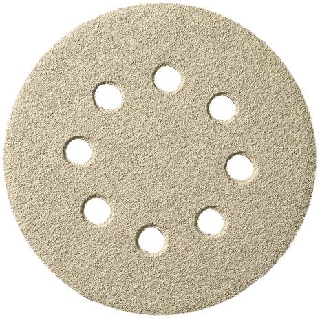 Klingspor 147643 5-inch vacuum sanding disc with 8 holes, PS33 aluminum oxide, 80 grit for grinding and finishing surfaces.