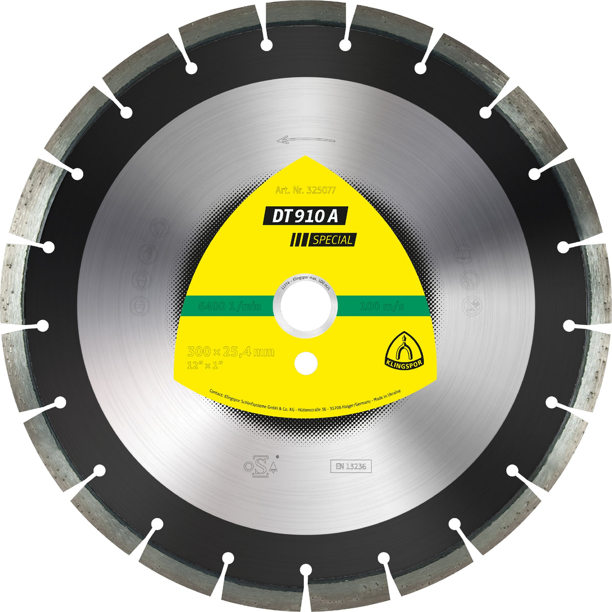 Klingspor 325110 - Large diamond cutting blade DT910 Special 14 Inch x 1 Inch with 24 segments - eGrimesDirect