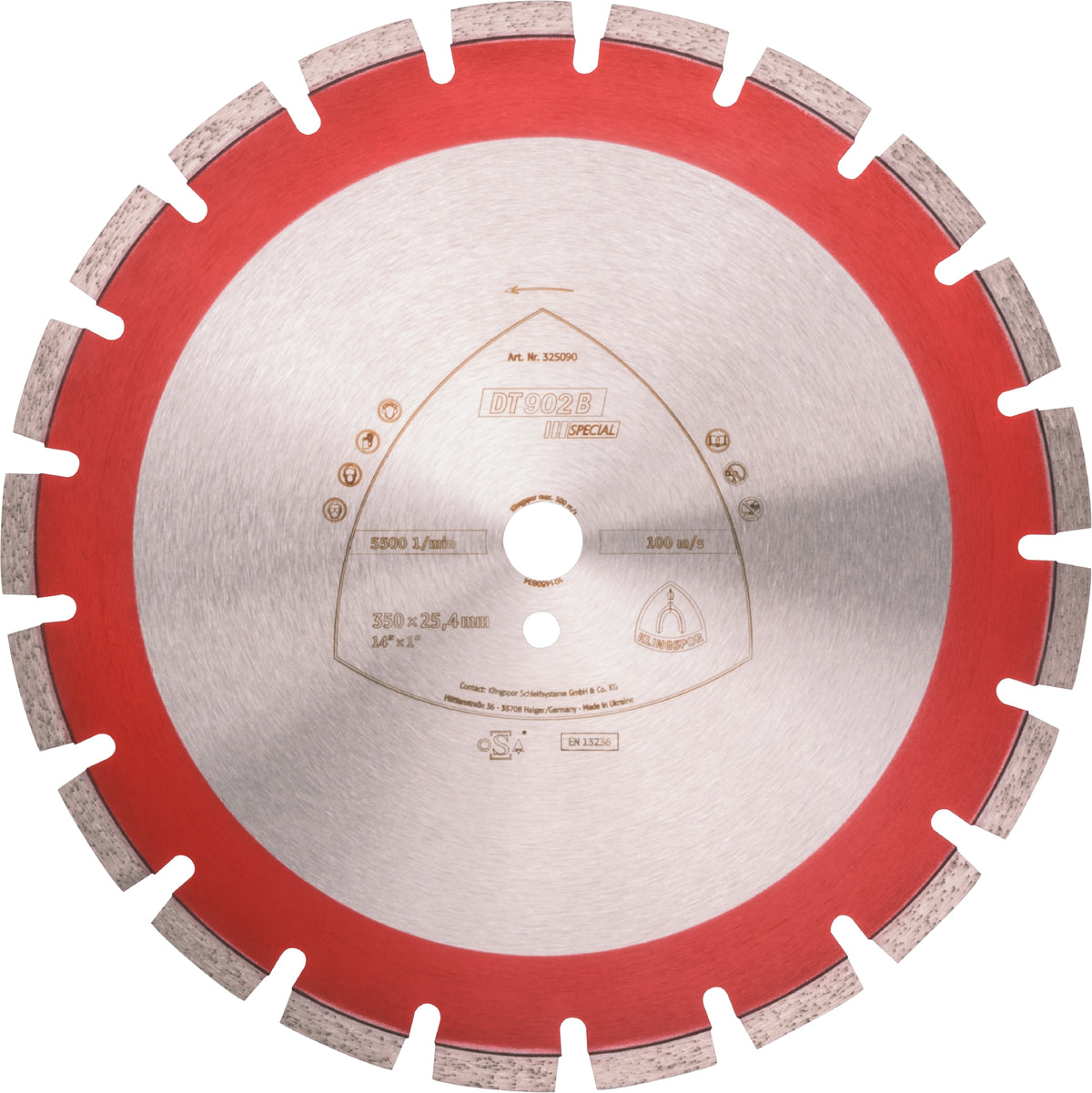 Klingspor 325169 - Large diamond cutting blade DT902 Special 20 Inch x 1 Inch with 30 segments - eGrimesDirect