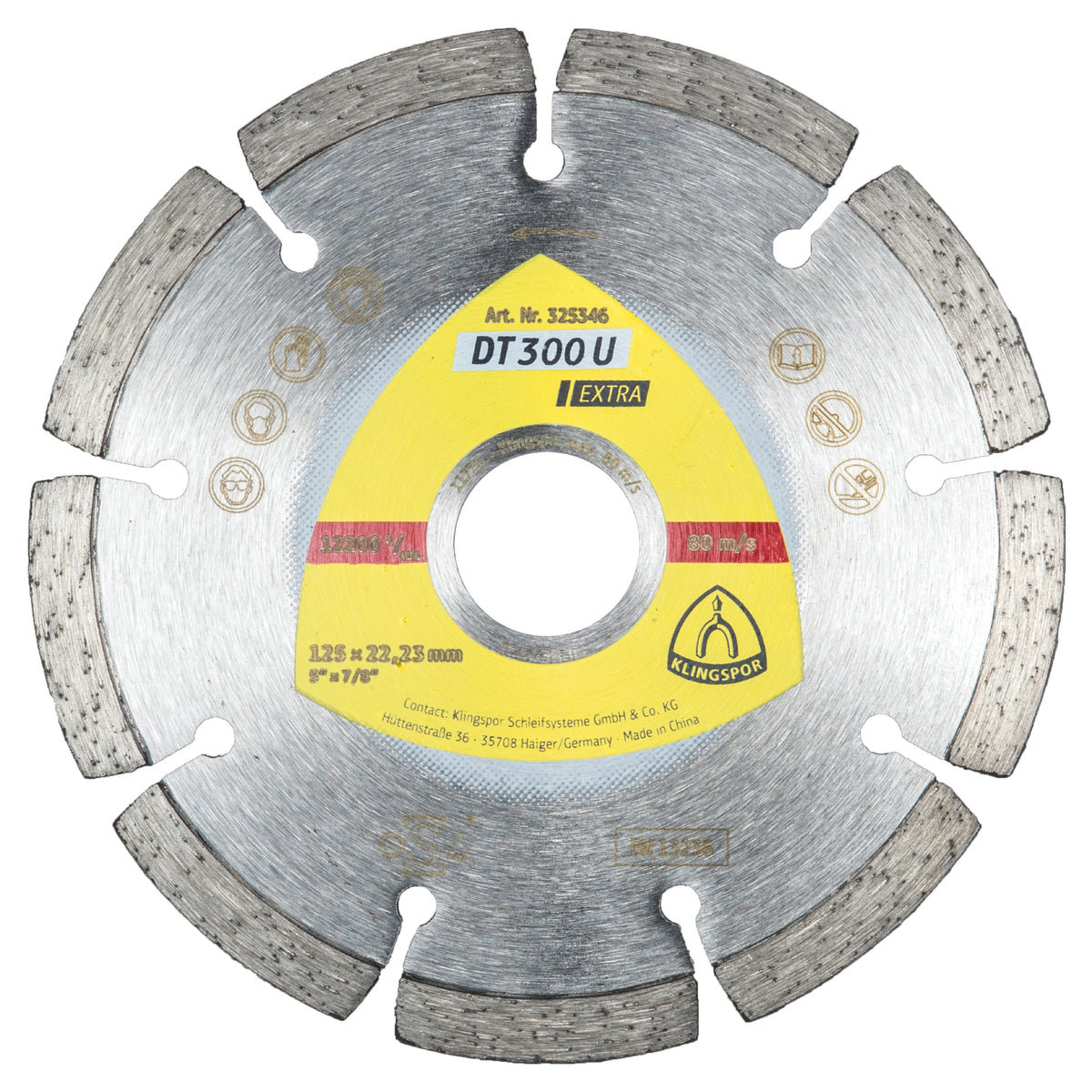Klingspor 325345 - Diamond Wheels DT/EXTRA/DT300U/S/4-1/2X1/16X7/8/8S/7 Klingspor 325345 - eGrimesDirect