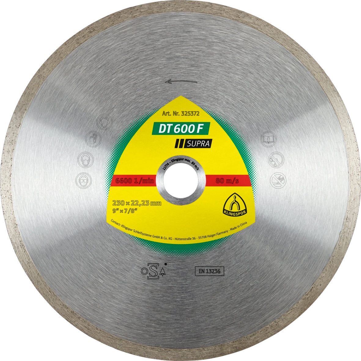 Klingspor 325371 - Closed Rim Diamond cutting blades for angle grinders DN600 7 Inch x 7/8 Inch - eGrimesDirect