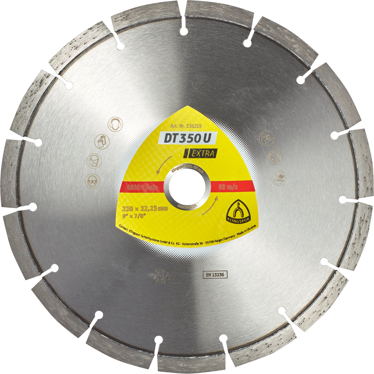 Klingspor 336215 - Segmented Diamond cutting blades for angle grinders DT350 Extra 5 Inch x 7/8 Inch with 9 segments - eGrimesDirect