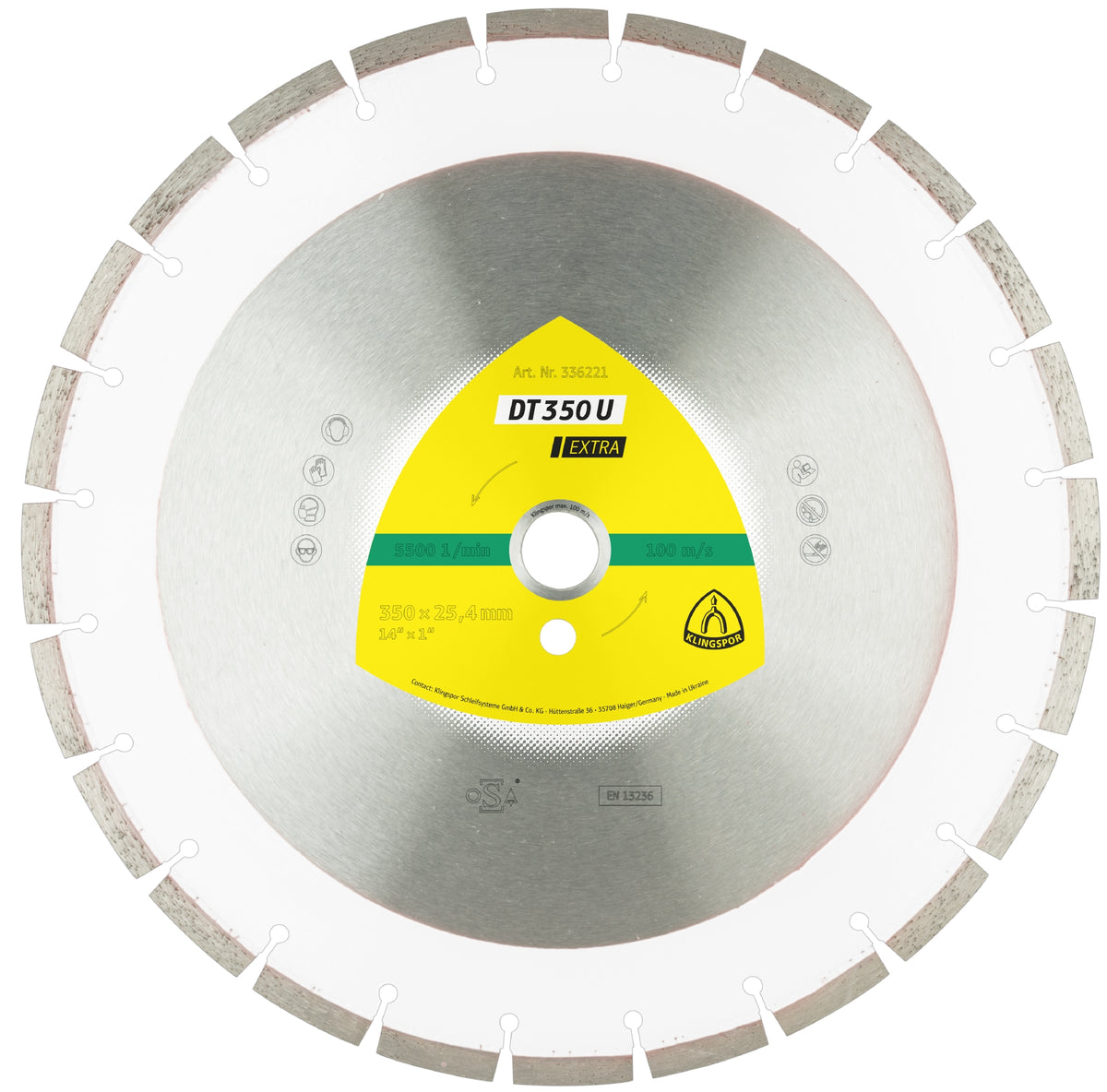 Klingspor 336220 - Large diamond cutting blade DT350 Extra 12 Inch x 1 Inch with 21 segments - eGrimesDirect