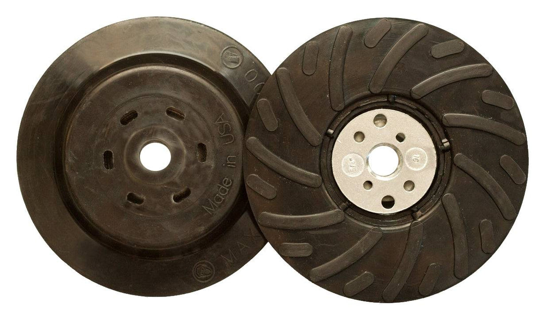 Klingspor Fibre Disc Backup Pad for angle grinder, 7-inch size, 5/8-11 mounting, medium strength, black and grey plastic construction