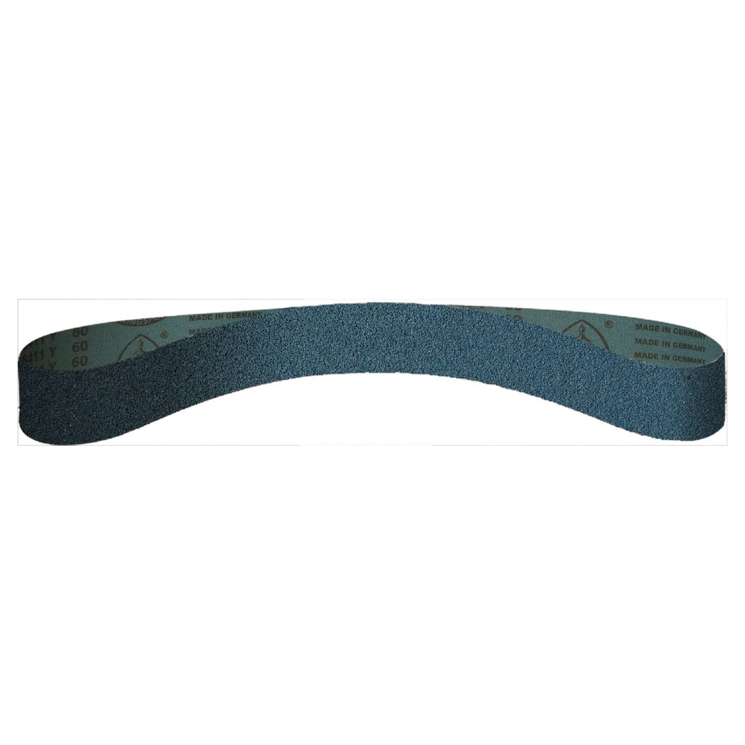 Klingspor 302791 file belts, 3/4x20-1/2 inches, CS411 grit, 60Y abrasive belts for grinding and polishing applications.