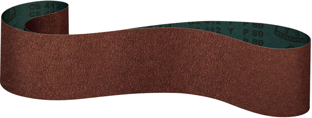 Klingspor 302827 3-inch x 132-inch aluminum oxide sanding belt with 60 grit, Y polyester backing, narrow belt for grinding.