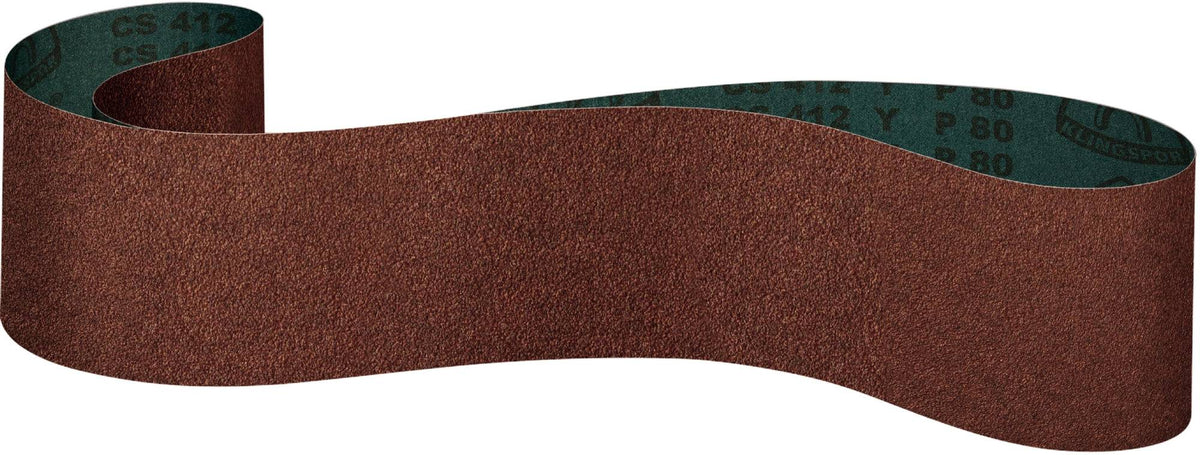 Klingspor 302827 3-inch x 132-inch aluminum oxide sanding belt with 60 grit, Y polyester backing, narrow belt for grinding.