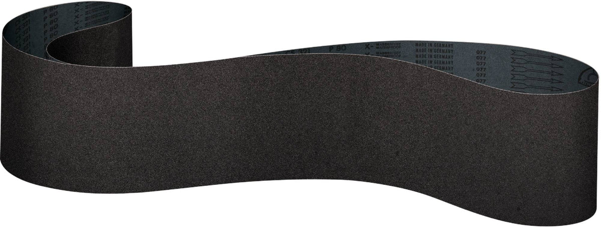 Klingspor 302757 portable sanding belt, 3x24 inches, 400 grit silicon carbide, heavy cotton backing for polishing and grinding.