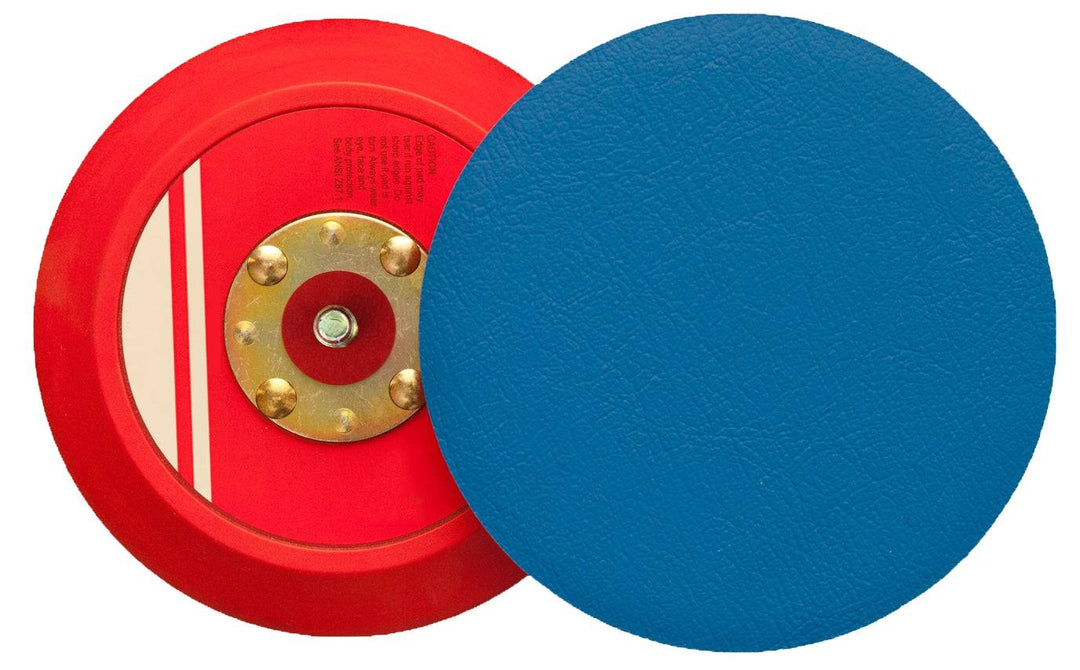 Klingspor 303789 non-vacuum PSA backup pad, 6-inch diameter, 5/16-inch shank, medium profile for sanding and polishing.