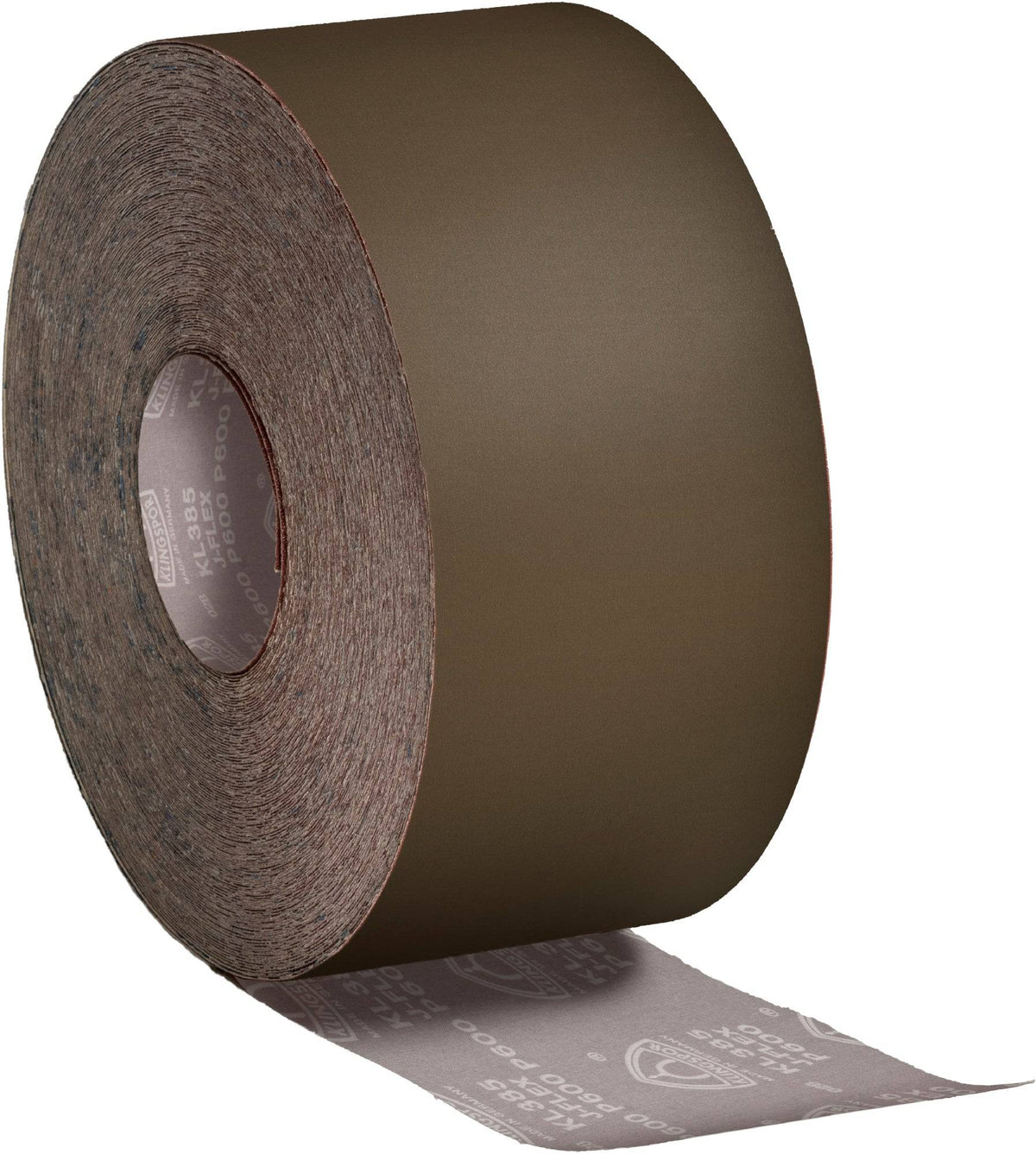 Klingspor 247300 cloth shop sanding roll, 4-inch x 50m, 80 grit aluminum oxide for surface finishing and sanding.