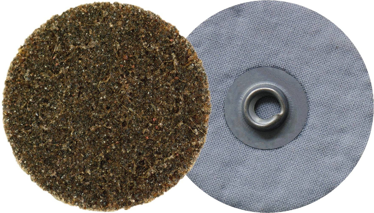Klingspor Socatt 295411 non-woven quick change disc, 2-inch medium grit, for surface finishing and grinding tasks.