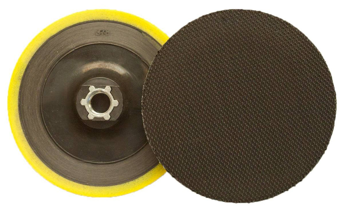 Klingspor Velcro backup pad for surface conditioning discs, 7-inch diameter, 5/8-11 female threaded fitting, durable and reliable.