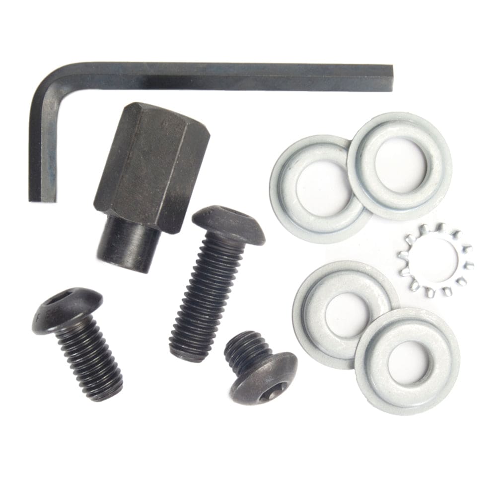 Merit 25027 threaded mounting adapter and bushings for Grind-O-Flex flap wheels, with 4 8x5/8-11 threading, for power tools.