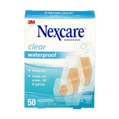 3M 432-50-CA - Nexcare Clear Waterproof Bandages Assorted Sizes 50/Pack 3M 7100229218 7100229218