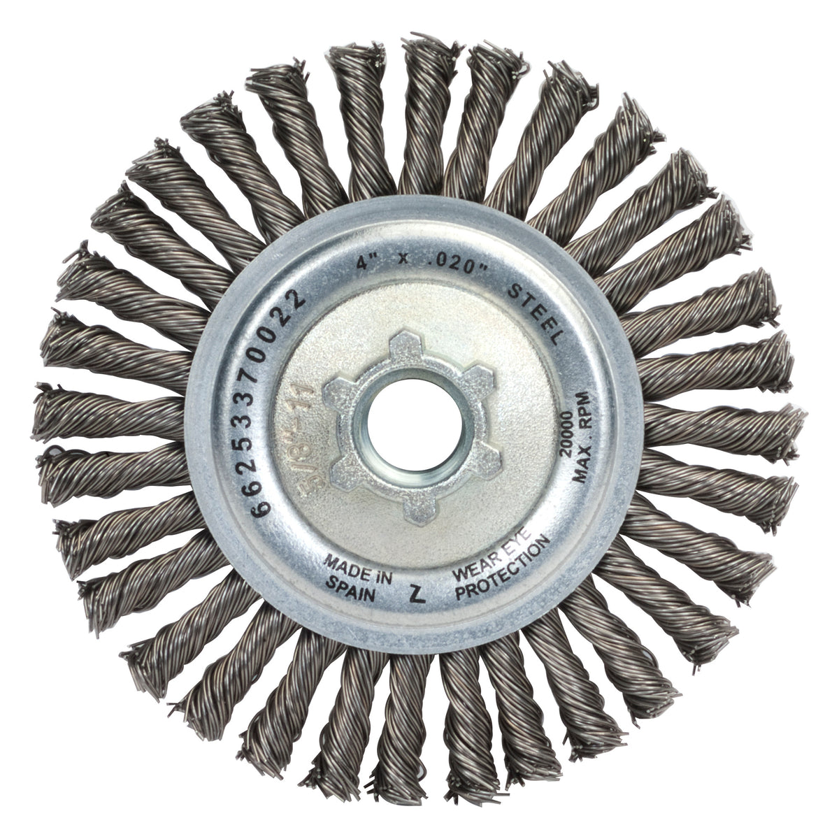 Norton 70022 - Stringer Bead Knot Wire Brushes For Steel Carbon Steel 4X.020X5/8-11 66253370022 - eGrimesDirect