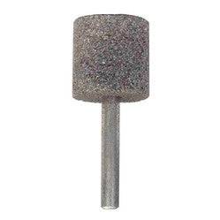 Norton 17521 resin bond mounted points charger W220 N4 30 grit, W shapes for stock removal, mounted on a grinding tool.