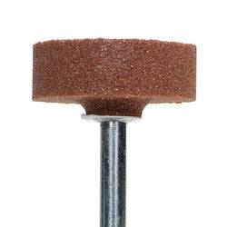 Norton Vitrified Bond Mounted W Shape Point for stock removal, 1-1/2x1/2 inches, M4 threaded, used for grinding and material removal.