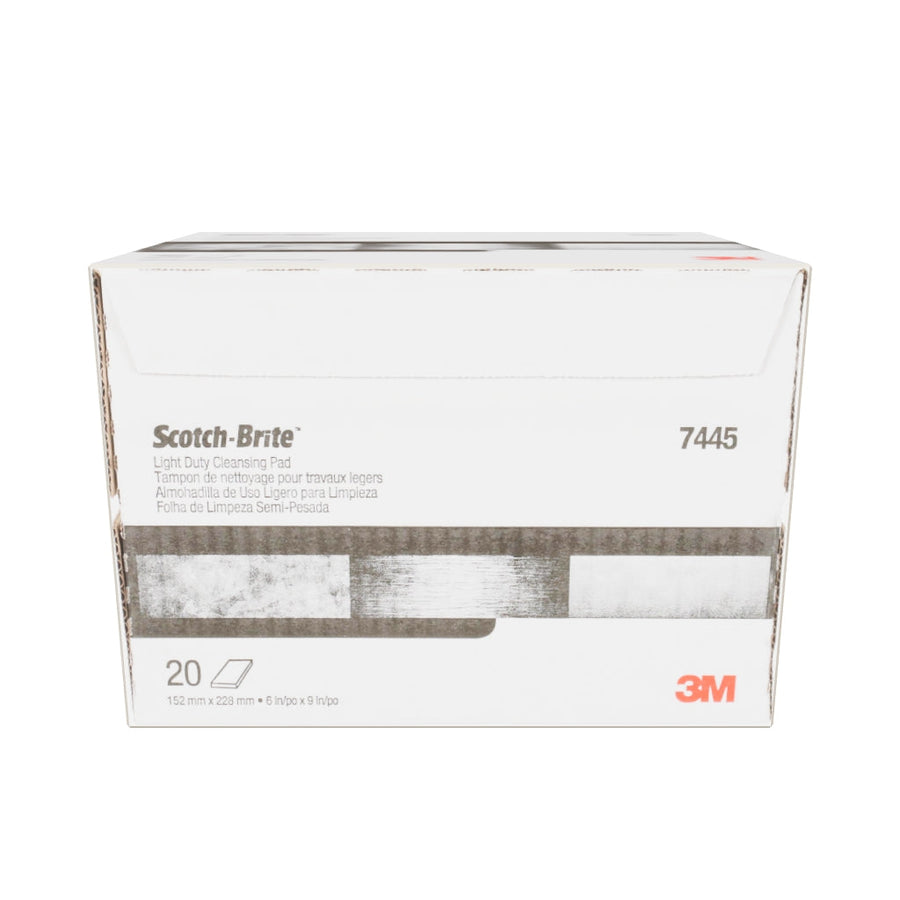3M Scotch-Brite SB17637 - Non-Woven Pads 7445 White (6 inch x 9 inch) 7000000727