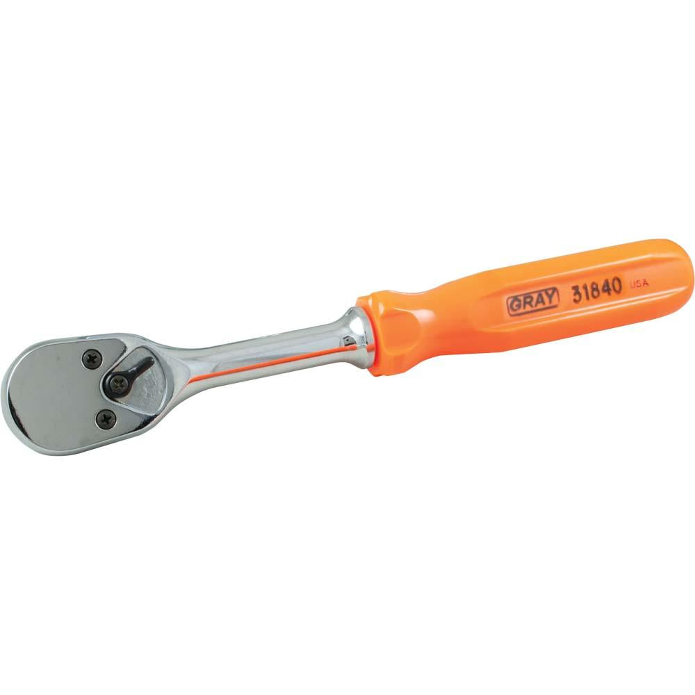 Gray 31840 - 1/2 Inch Drive 20 Tooth Reversible Ratchet Screwdriver Handle 10-1/4 Inch Long