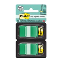 3M 680-GN2 - Post-it Flags Green 1 in x 1.7 in (25.4 mm x 43.2 mm) 50 Flags/Dispenser 7000052454