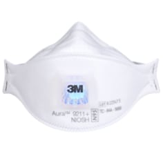 3M Aura 9211-PLUS - N95 Particulate Filter Masks 9211+ Plus - Flat Fold-Ex Valve 7100303148