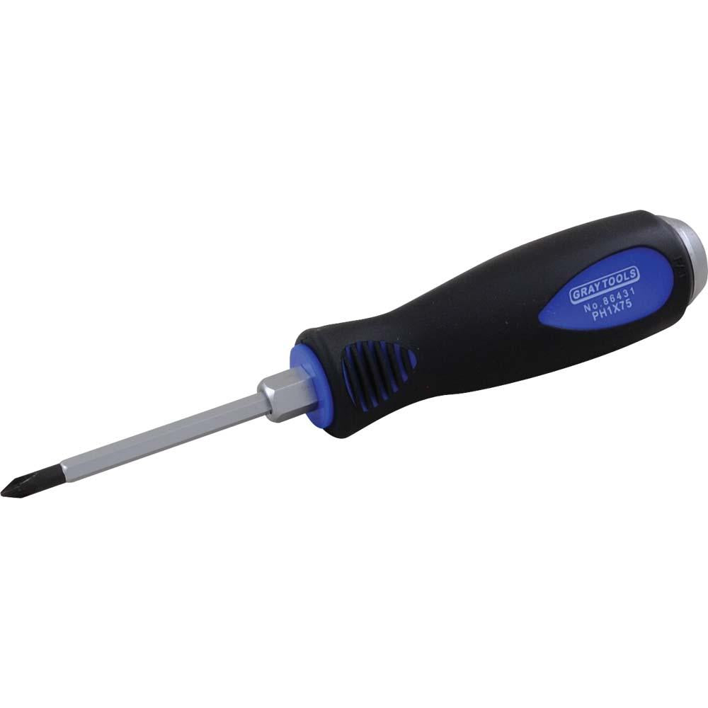 Gray 86441 - #1 Phillips Comfort Grip Screwdriver 15/64 Inch Shank 16 Inch Blade Length