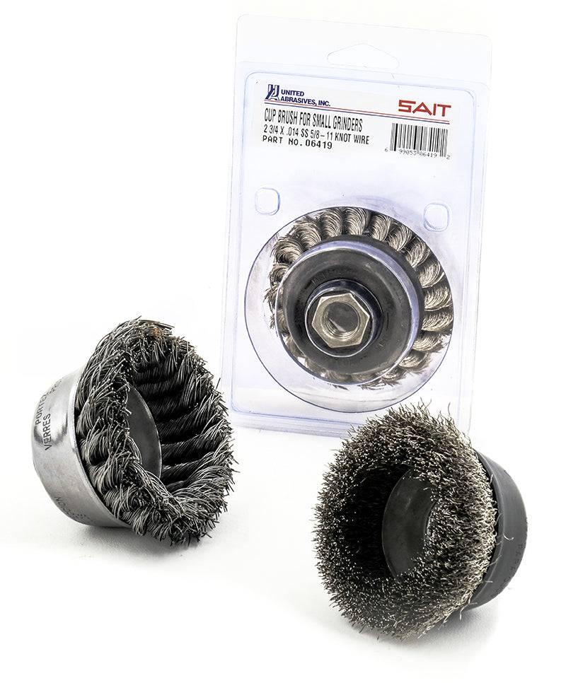 Sait 03419 stainless steel knot wheel, 2-3/4 inch diameter, .014 inch thickness, 5/8-11 threaded bolt for industrial knot wheels