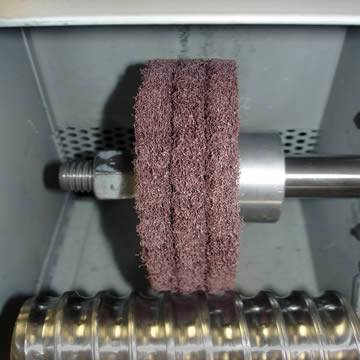 Sait Sand-Light 77185 non-woven disc with hole, 8x1/2 inch, very fine abrasive surface for polishing and finishing.