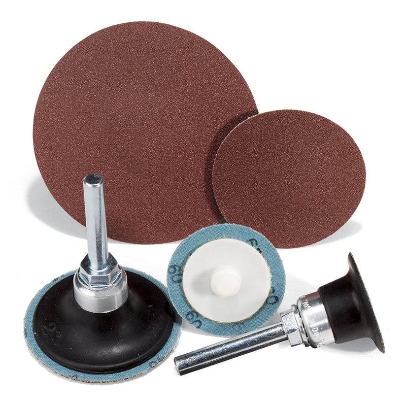 Sait Sait-Lok Type R laminated cloth disc, 1-1/2 inch, 40 grit aluminum oxide abrasive, quick-change design for grinding and finishing.