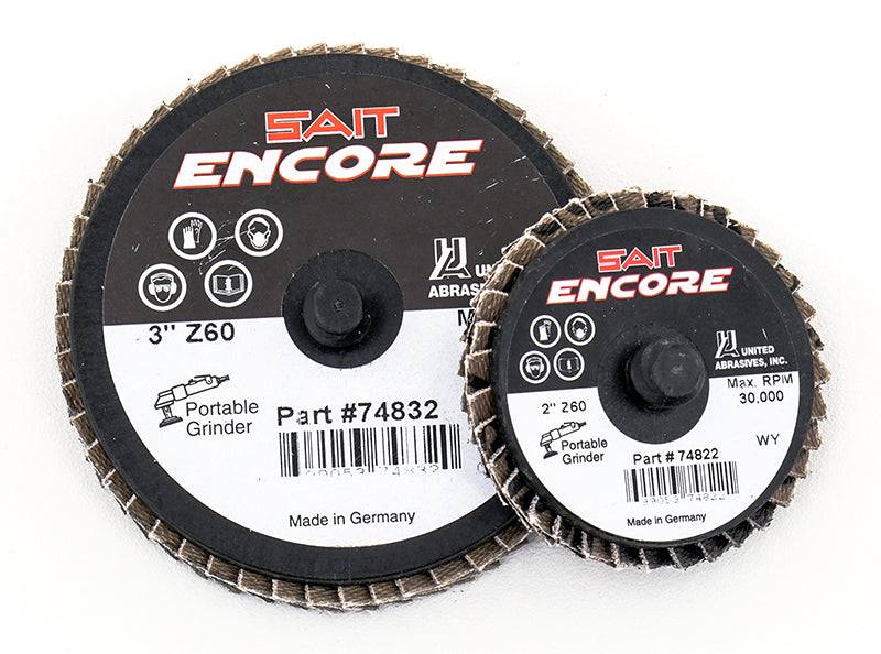 Sait Sait-Lok 74820 2-inch Type R Cloth Disc with 40 Grit Zirconia Alumina for grinding and sanding applications.