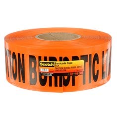3M Scotch 365 - Buried Barricade Tape Orange "Caution Buried Fibre Optic Line Below" 4 mil (3 Inch x 1000 ft) 7000133184 - eGrimesDirect