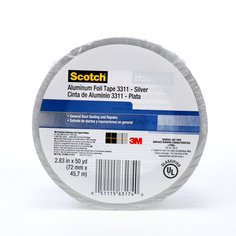 3M Scotch 3311-2.83INX50YD - Scotch 2-7/8INx50-yd Silver Rubber Aluminum Foil Tape 3311 3M 7010313061 7010313061 - eGrimesDirect