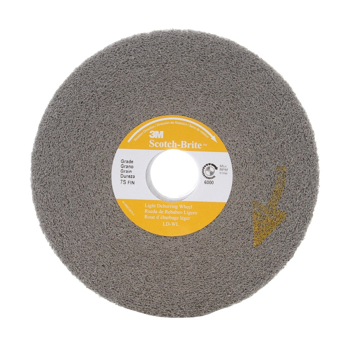 3M Scotch-Brite SB01683 non-woven wheel for light deburring, 7S fine, 10 x 1 x 1 inch abrasive wheel for surface finishing