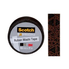 3M Scotch C614-P4-EF-RP - Scotch Expressions Washi Tape C614-P4-EF foil black with copper 0.59 in x 275 in (15 mm x 7 m) 3M 7100112898 7100112898