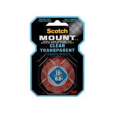 3M 410H-DC-EF - Scotch-Mount Double-Sided Mounting Tape Clear 1 in x 60 in (2.54 cm x 1.52 m) 1 Roll/Pack 3M 7100238514 7100238514 - eGrimesDirect
